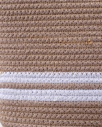 Rustic jute tote basket for bedroom and living room storage