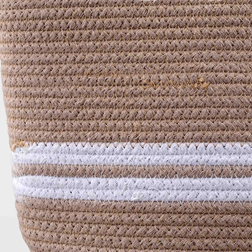 Rustic jute tote basket for bedroom and living room storage