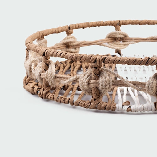 Decorative handcrafted basket with an artistic finish