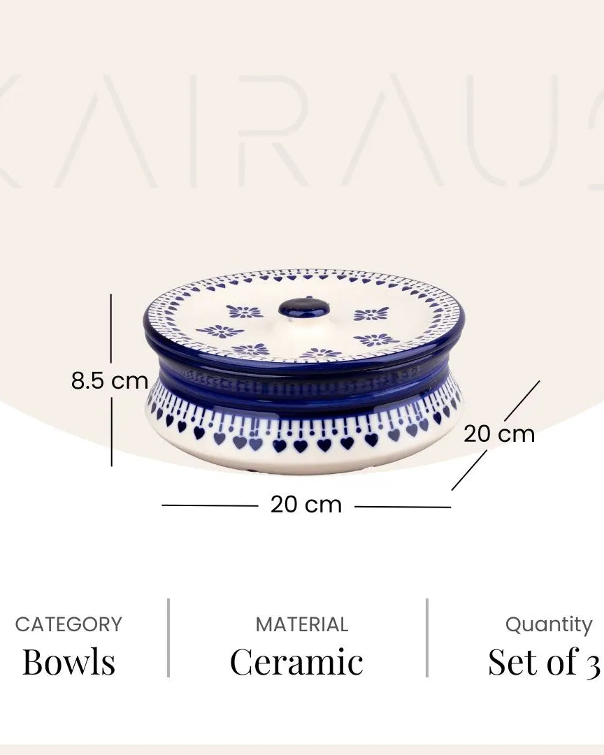 Traditional style serving bowl set