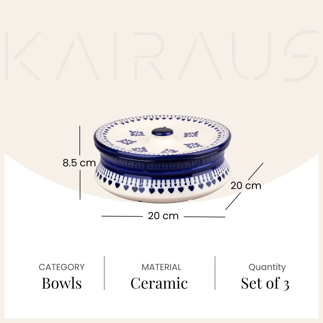 Traditional style serving bowl set