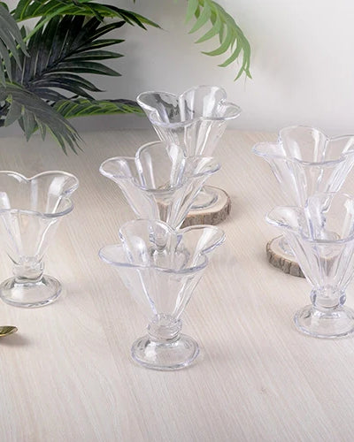 Stylish ice cream bowls with floral design