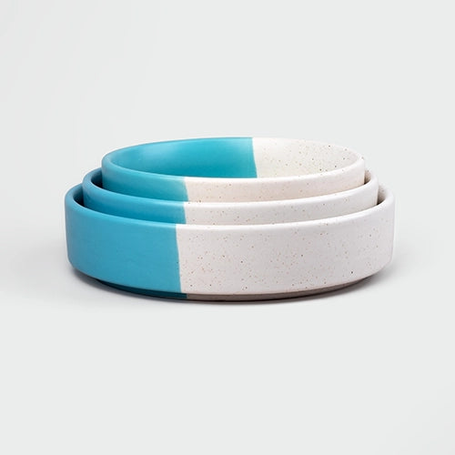 Set of three turquoise Delight bowls