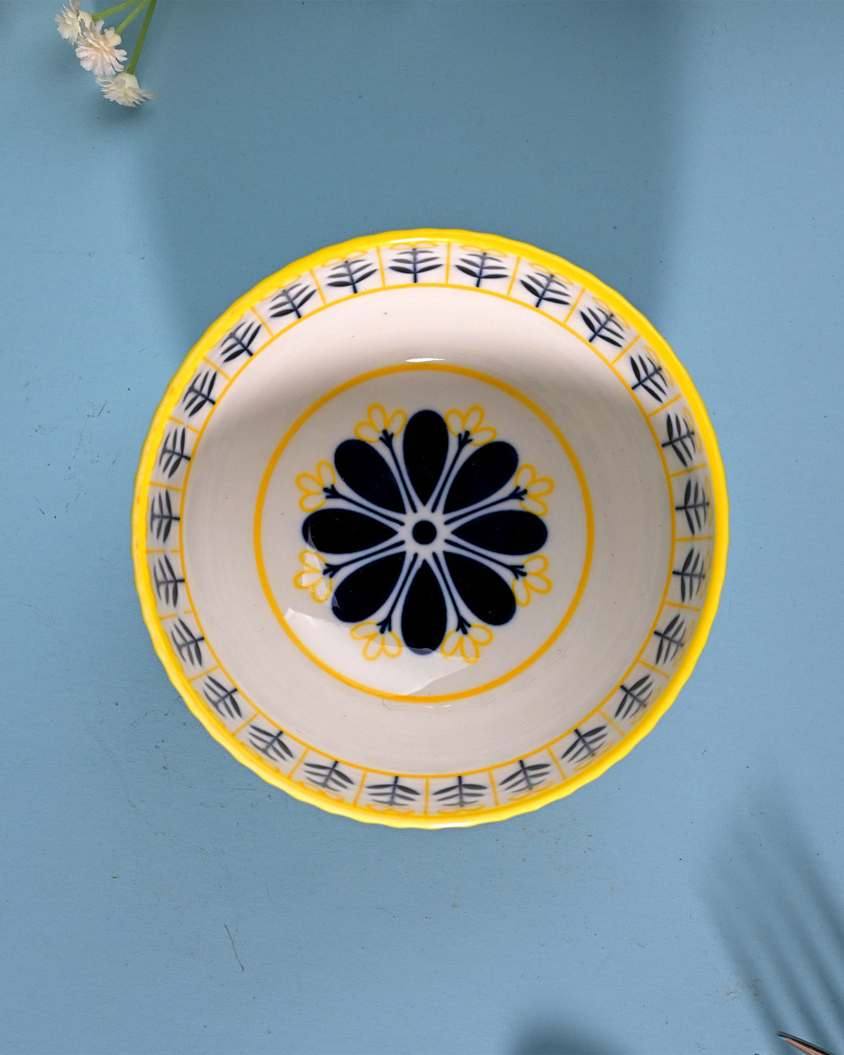 Decorative floral porcelain bowls set of two