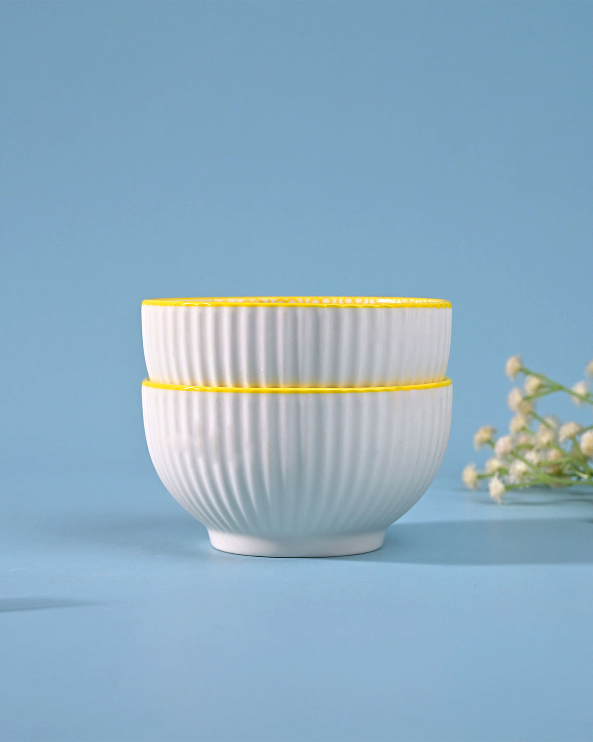 Unique patterned porcelain bowls with floral artwork
