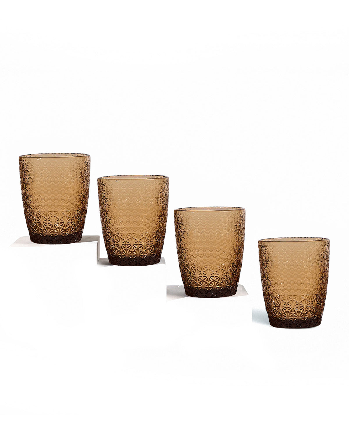 Valley four-piece floral glassware set