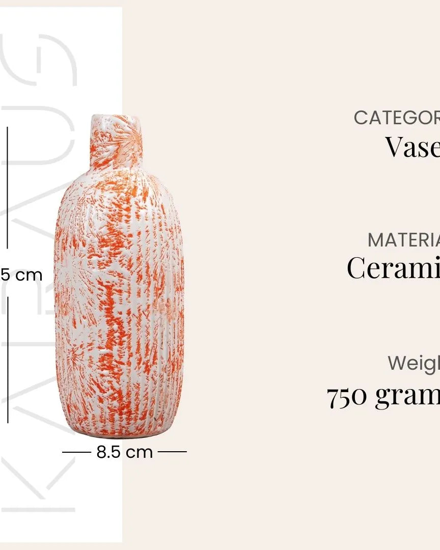 Elegant vase featuring intricate coral and white design