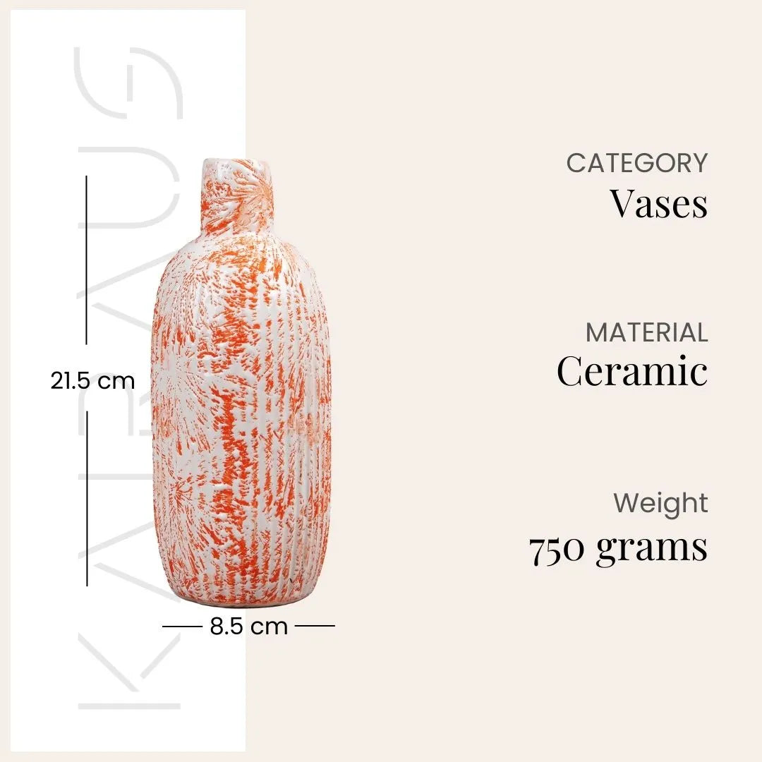 Elegant vase featuring intricate coral and white design