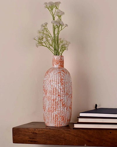 Artistic vase with beautiful coral floral patterns
