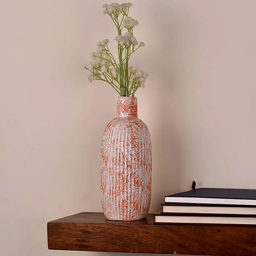 Artistic vase with beautiful coral floral patterns
