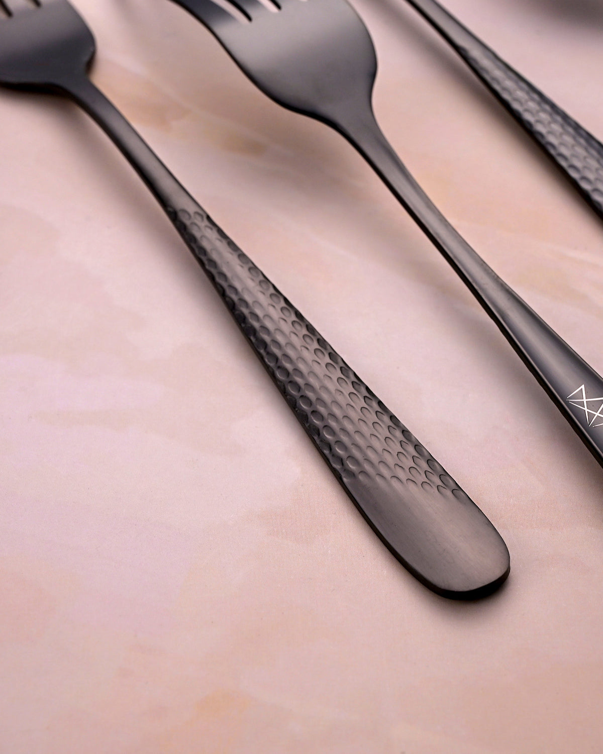 Velvet Black Stainless Steel Tiny Forks Set of 6 for Everyday Dining
