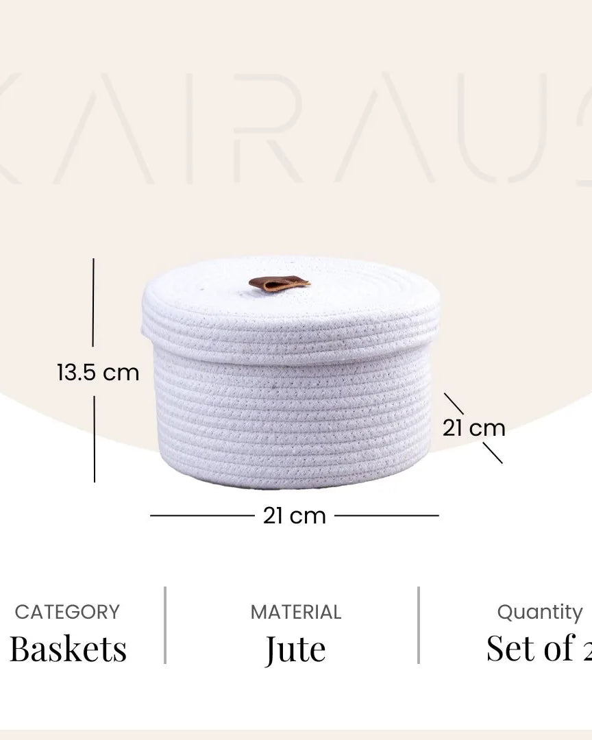 Eco-friendly jute basket for home storage and decor