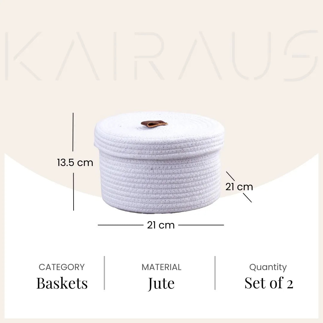 Eco-friendly jute basket for home storage and decor