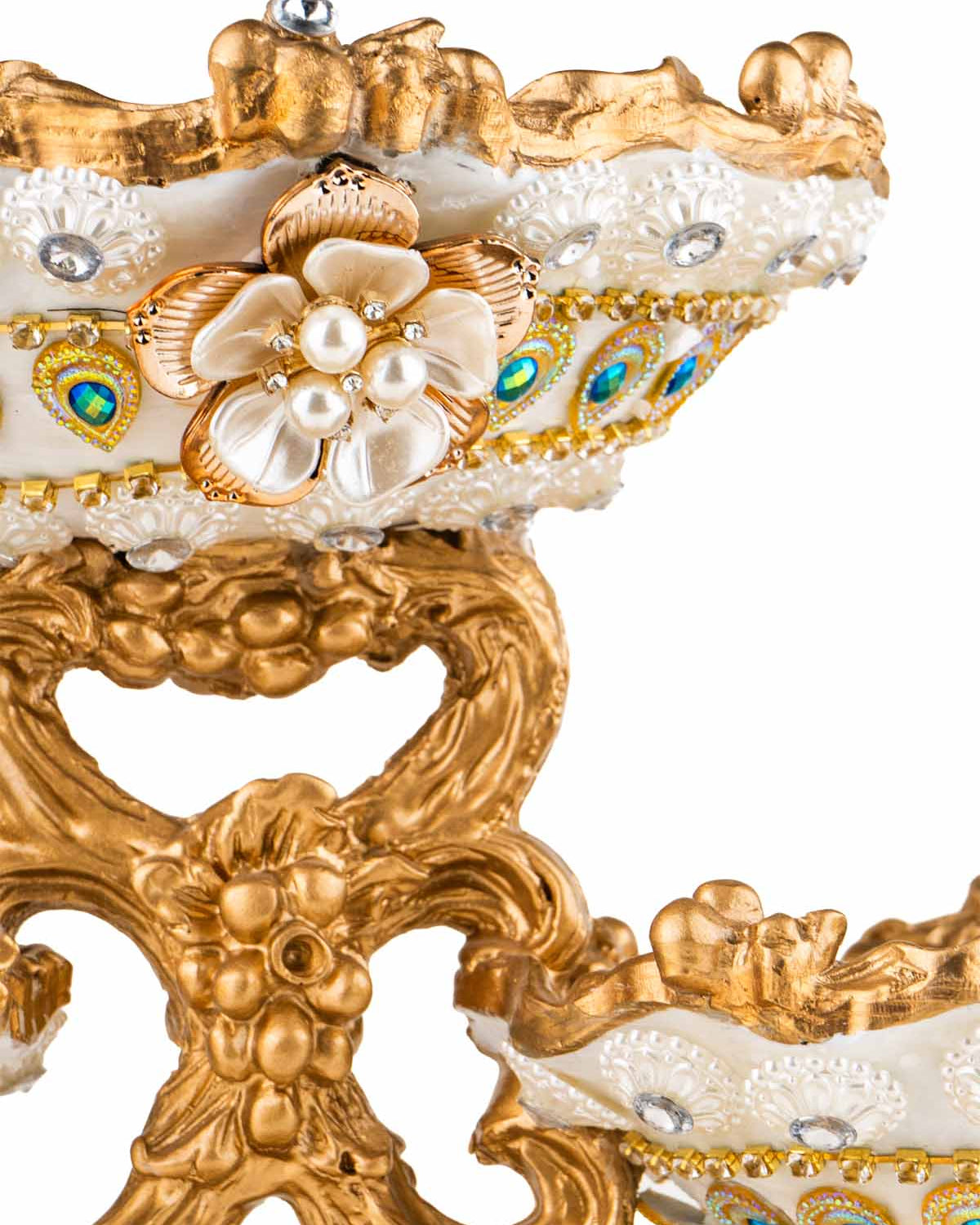Victorian 2-Tiered Resin Fruit Basket product close-up