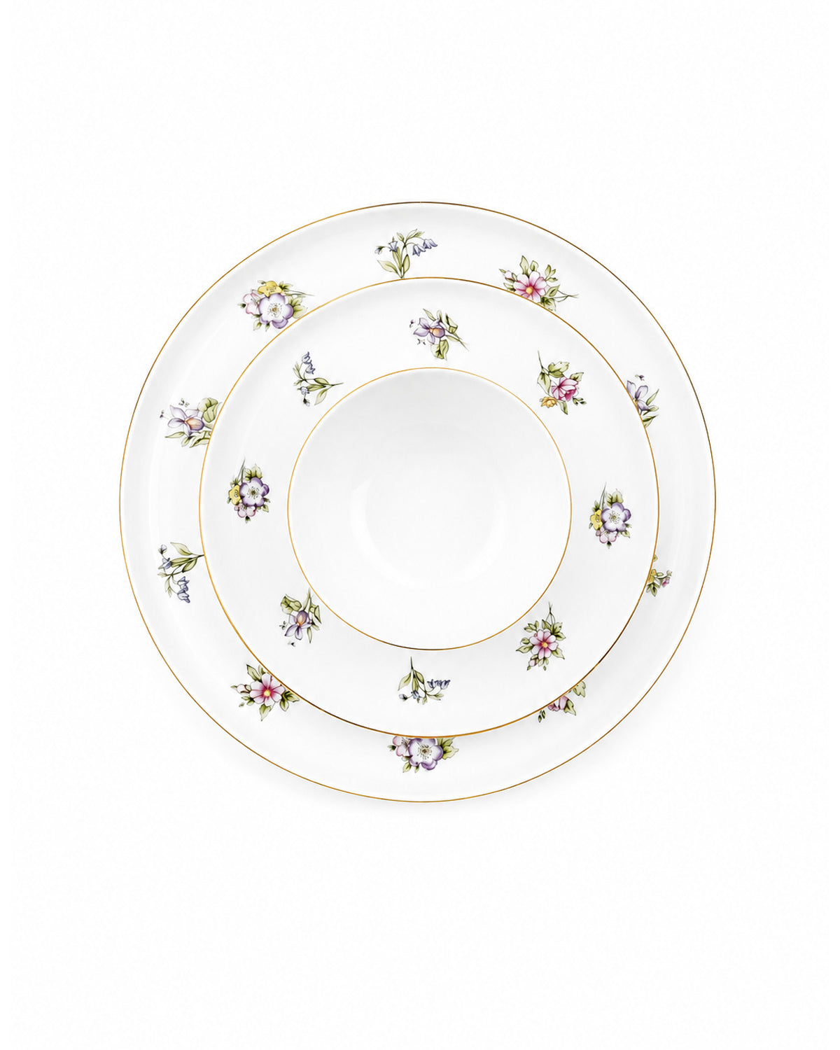 Victorian Ode 27-piece porcelain dinner set with 24K gold detailing