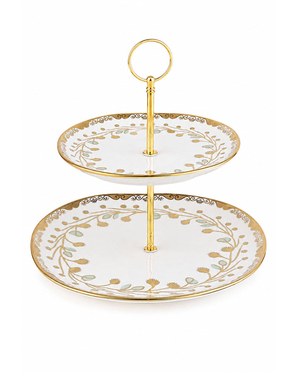Vine & Gold real gold 2-tier serving stand