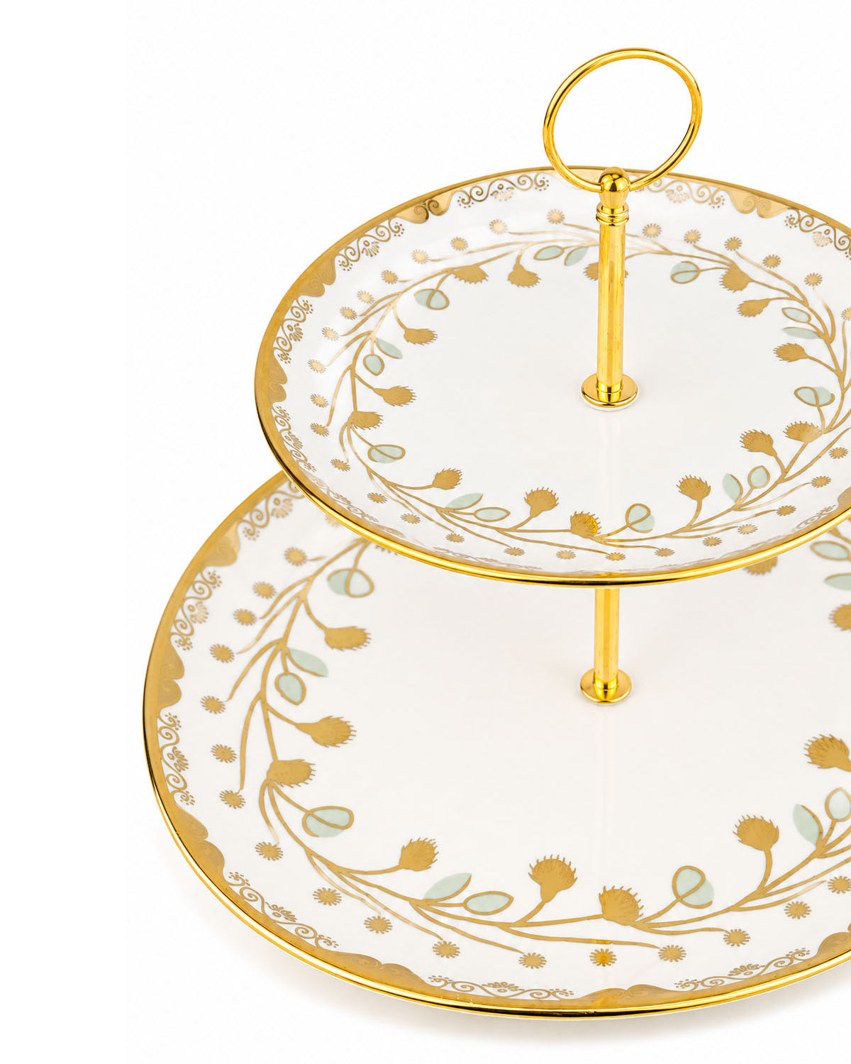 Vine & Gold gold 2-tier dessert serving stand
