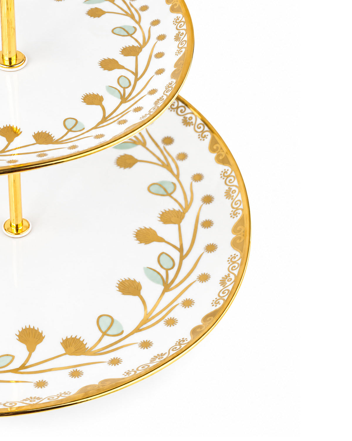 Vine & Gold decorative real gold serving stand