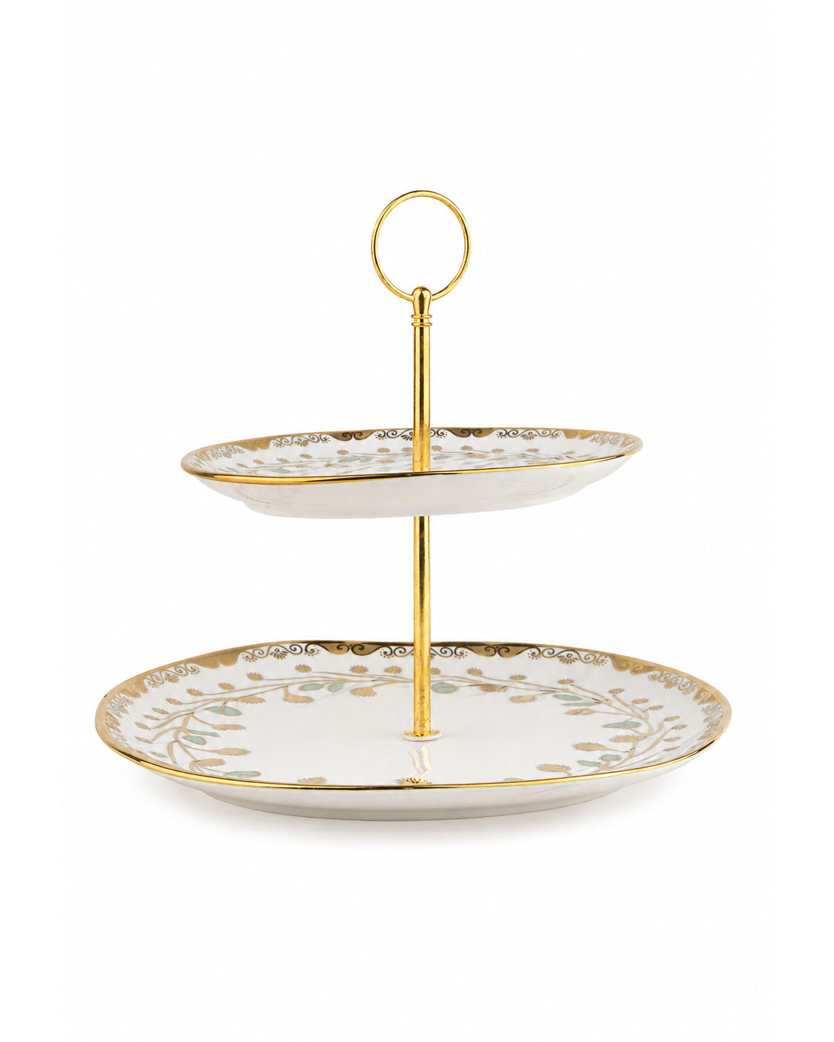 Premium Vine & Gold 2-tier serving stand