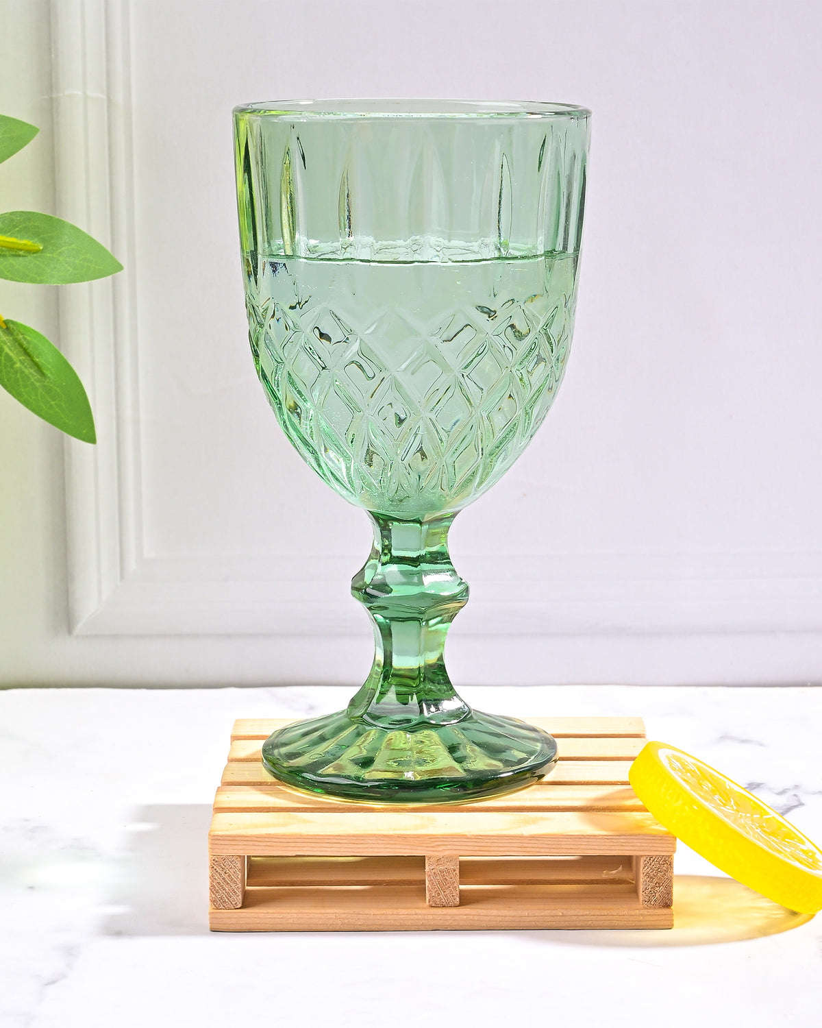 Vintage clear glass with intricate diamond detailing