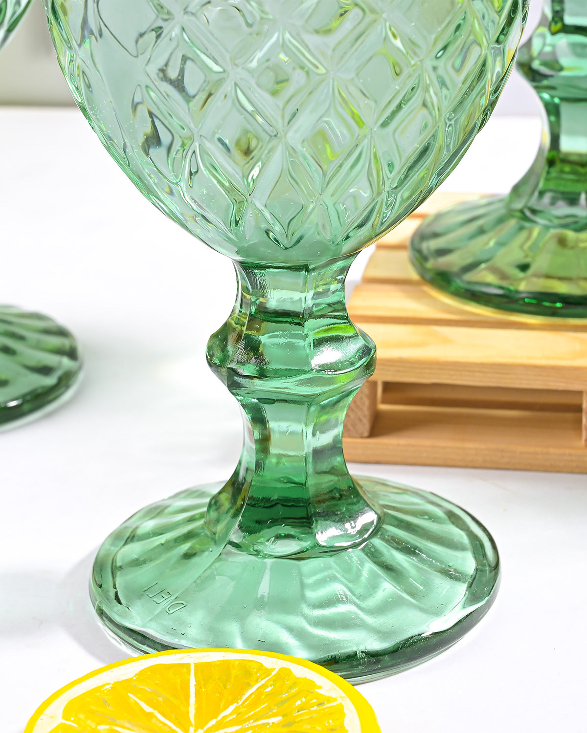 Vintage diamond patterned drinking glass