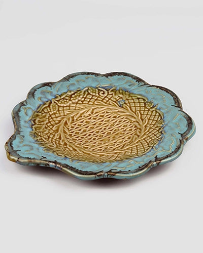 Elegant vintage green serving platter