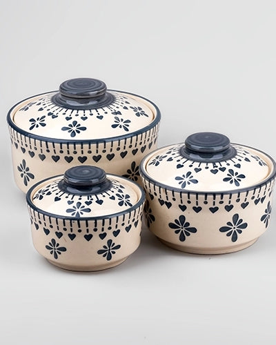 Elegant grey white covered ceramic bowls