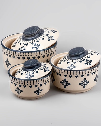 Grey white ceramic serving bowls for dining table