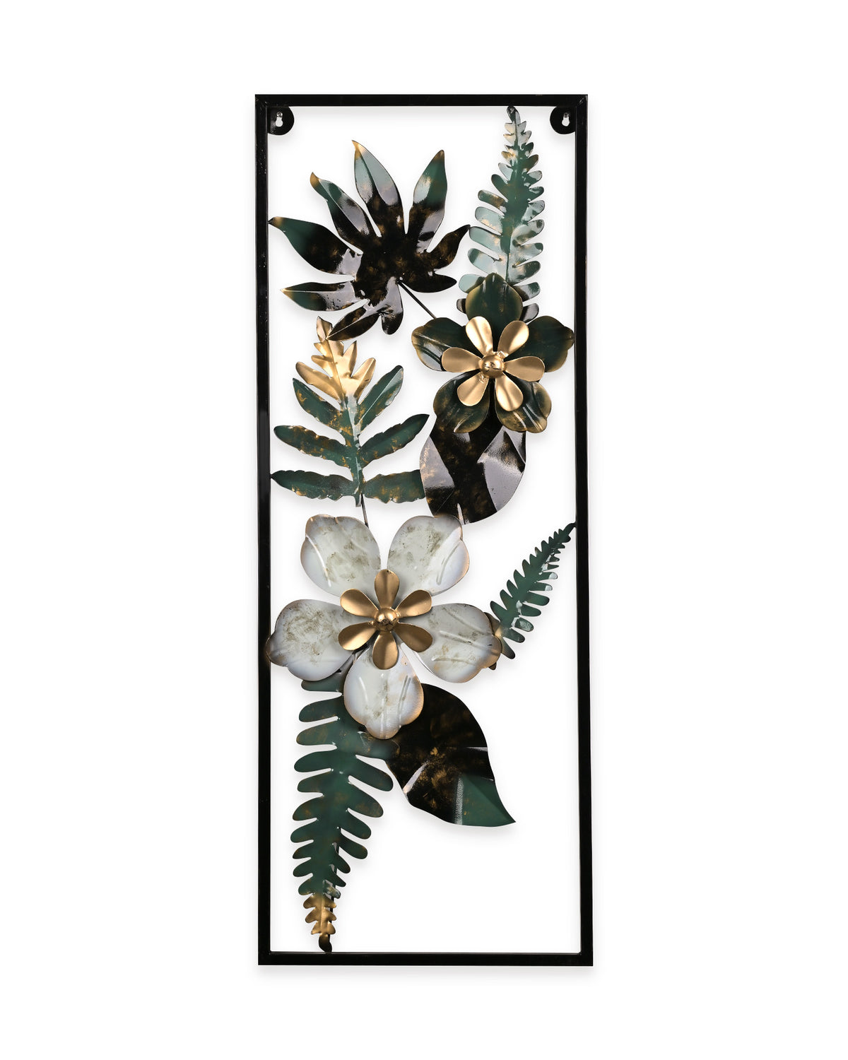 Decorative flower and leaf metal wall art for stylish interiors