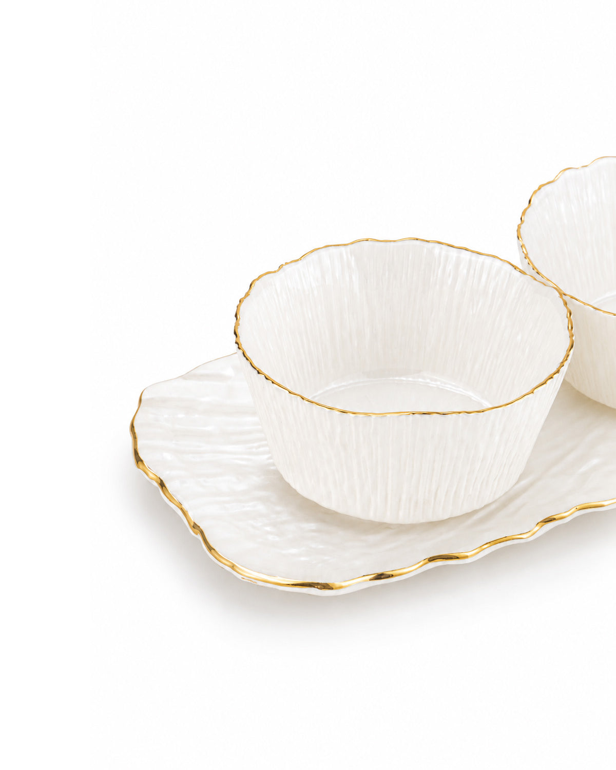 White Grace gold serving set