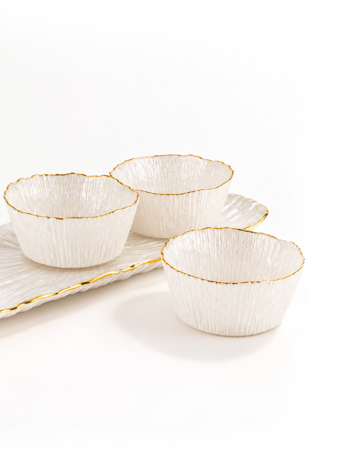 White Grace serving bowl set