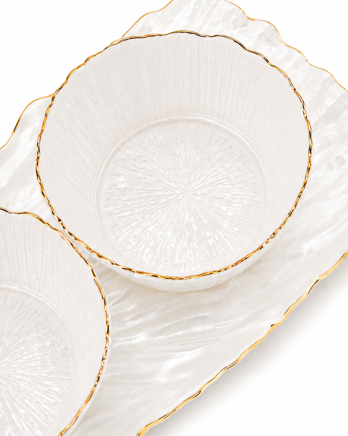 Real gold serving bowl and tray