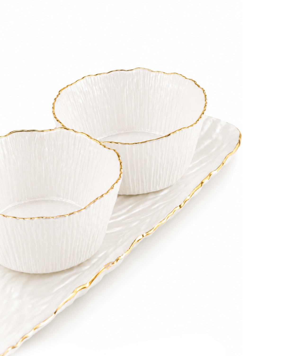 White Grace gold bowl set