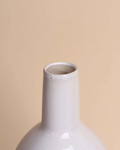 Decorative white vase with a smooth glossy finish