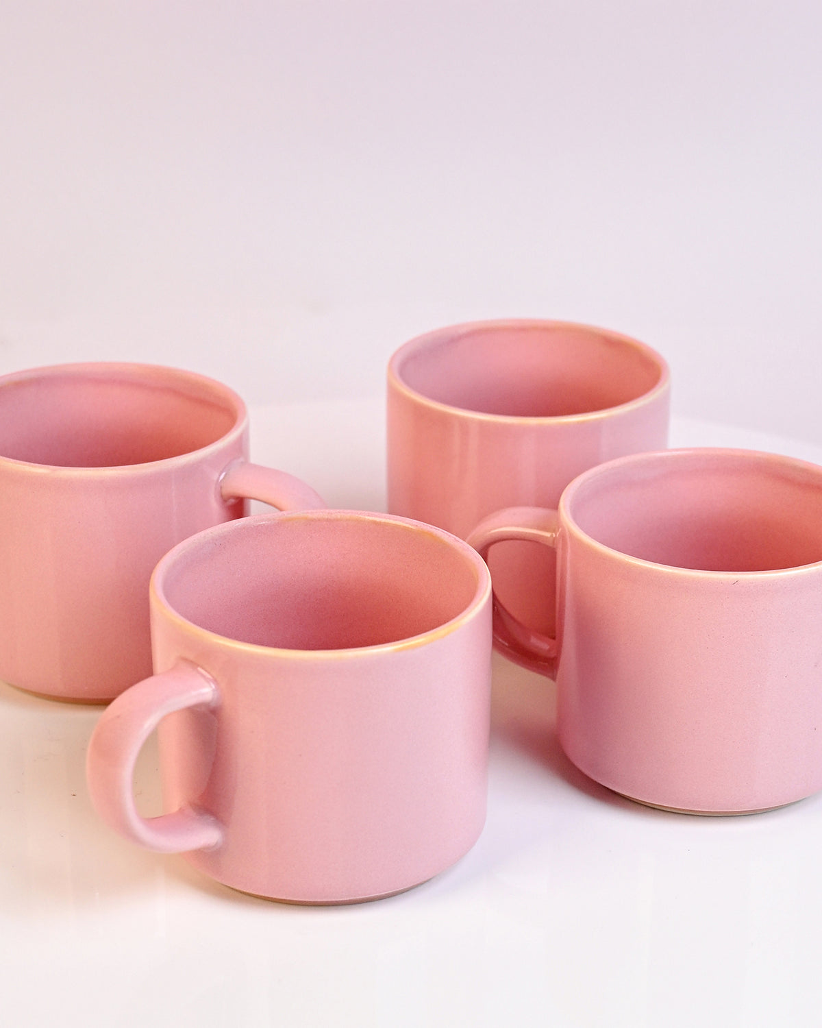 Candy Pink New Bone China Tea Cups Set of 4