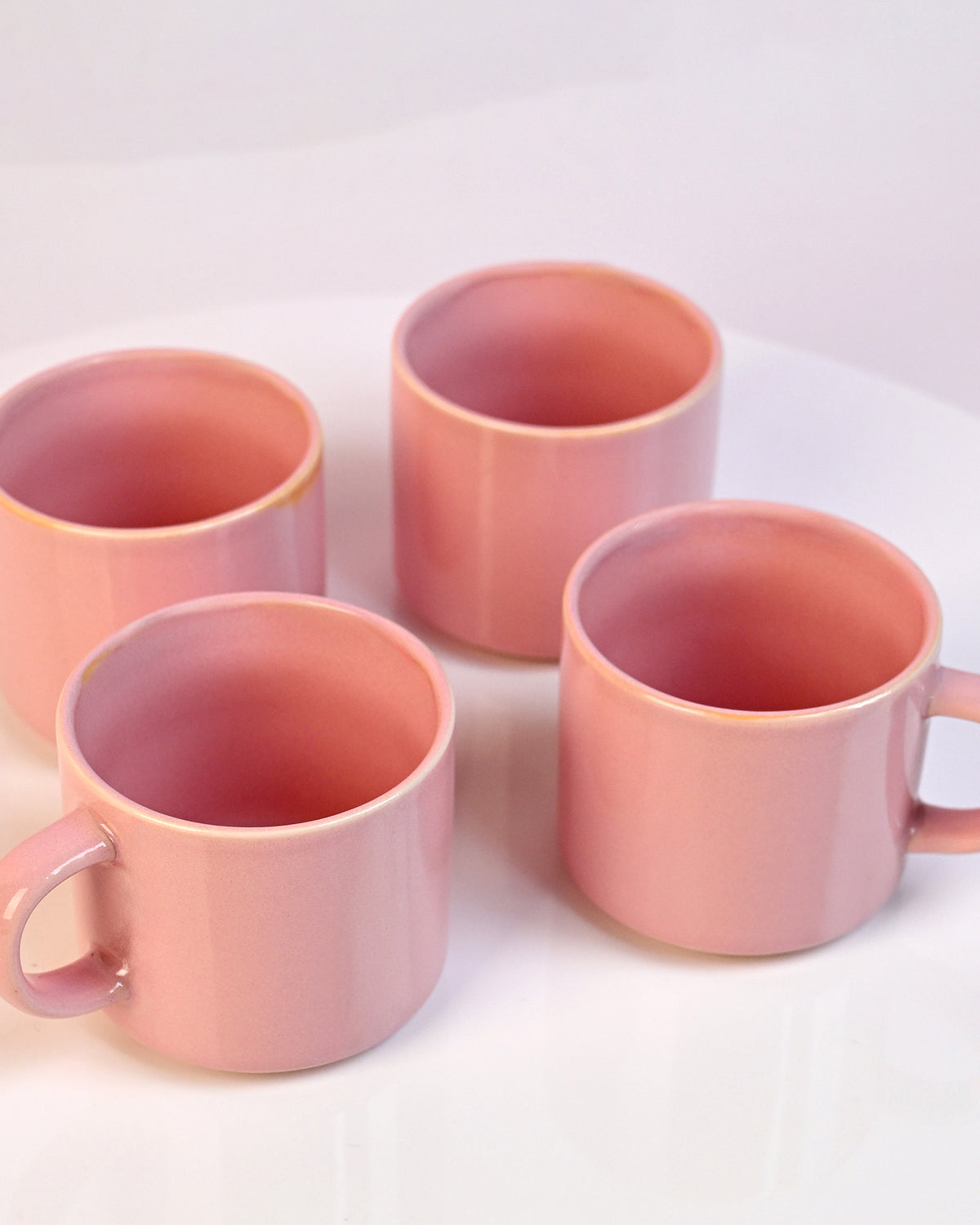 Candy Pink New Bone China Tea Cups Set of 4