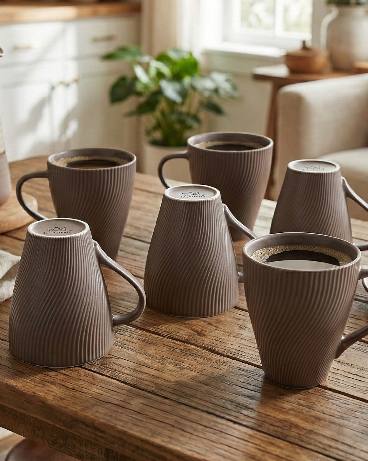 Cedar Unique New Bone China Coffee Mug Set of 6