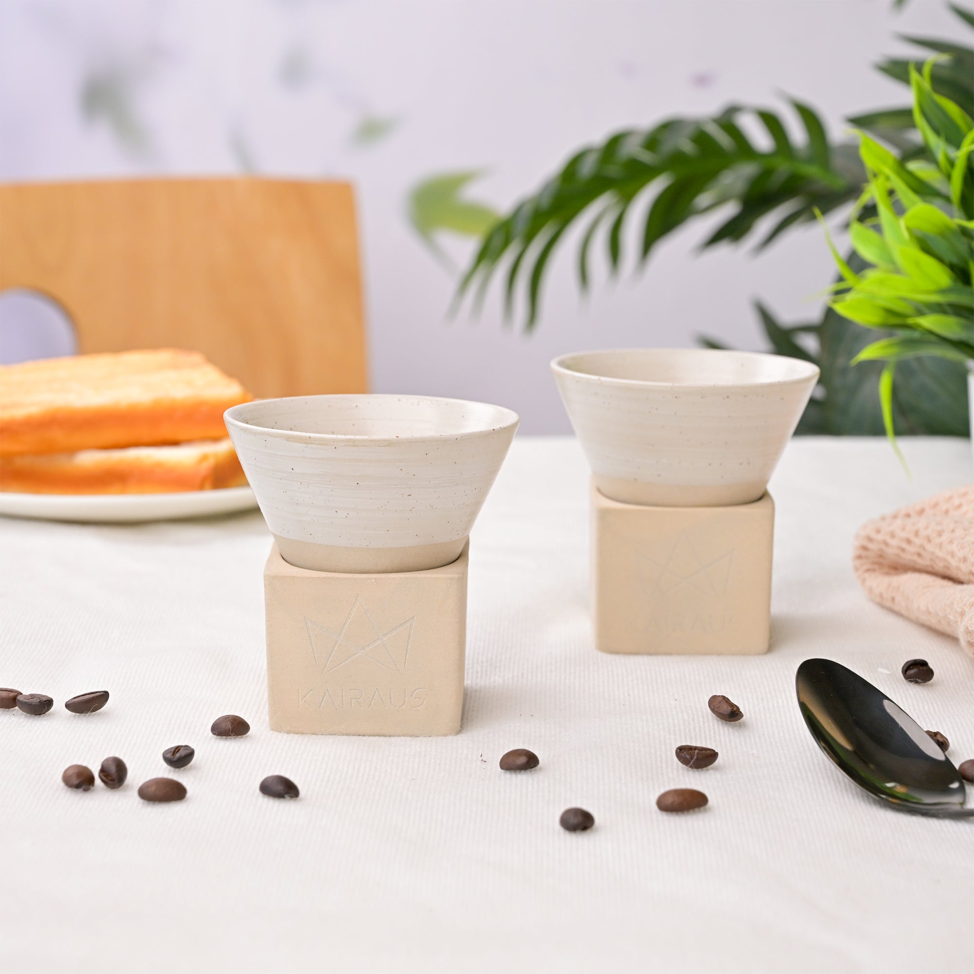 The Elements Conical Ceramic Coffee Mug Tea Cup Set of 2