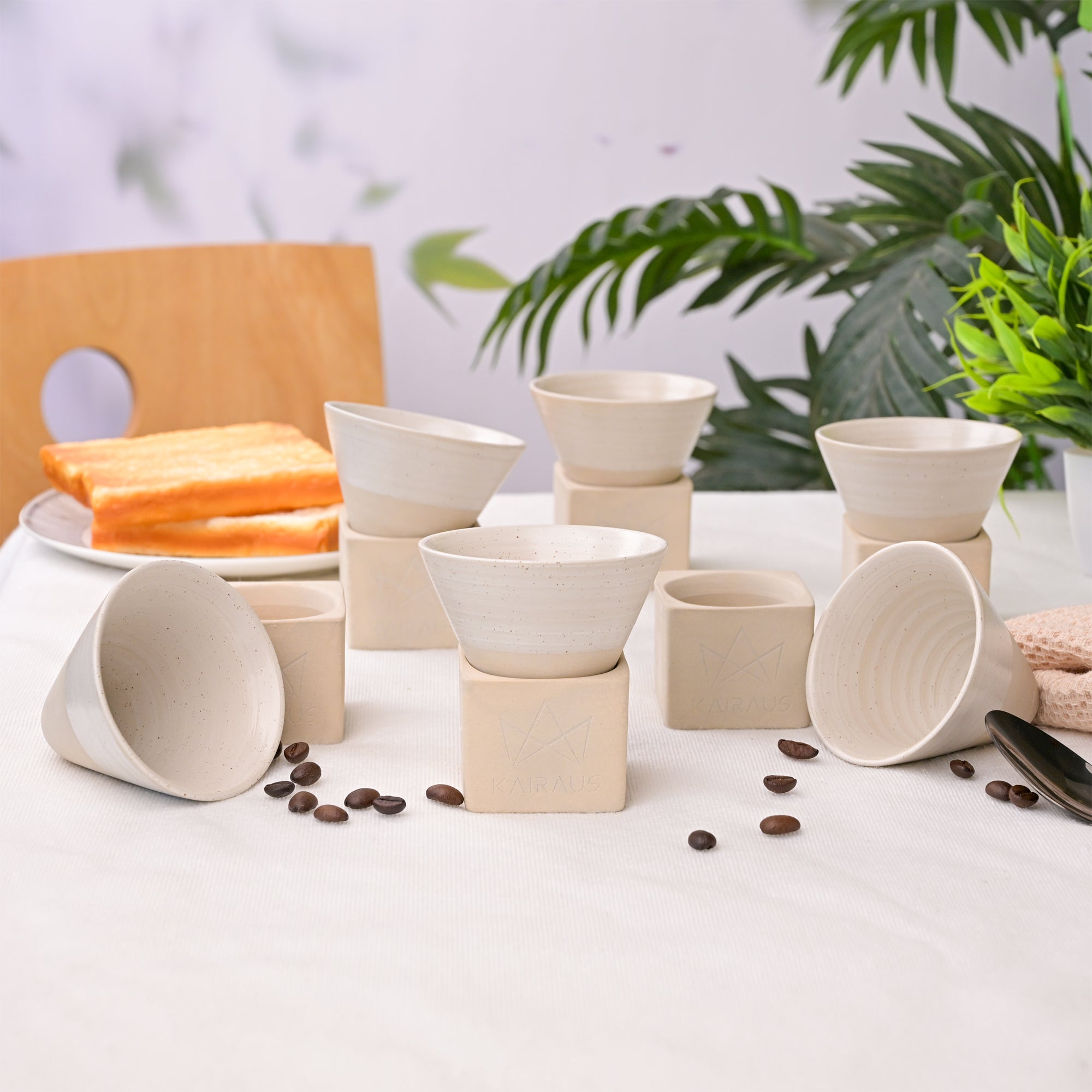 The Elements Conical Ceramic Coffee Mug Tea Cup Set of 6 view 2