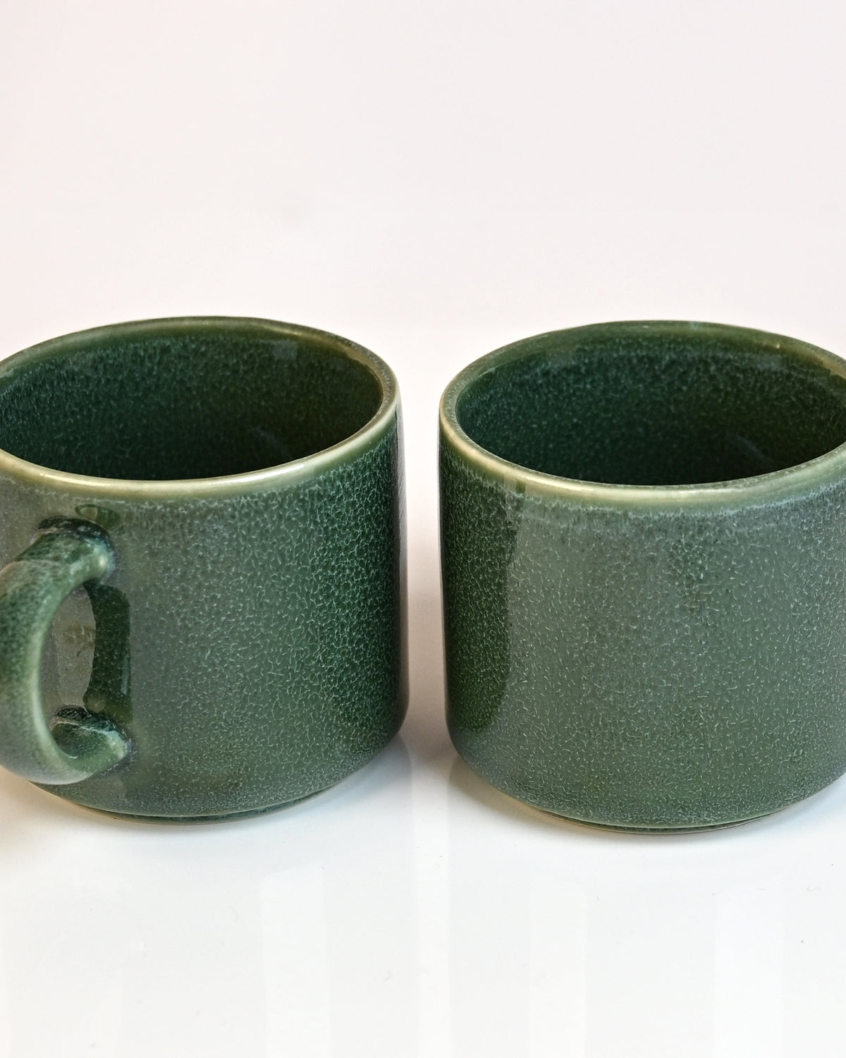 Forest Green New Bone China Tea Cups Set of 2