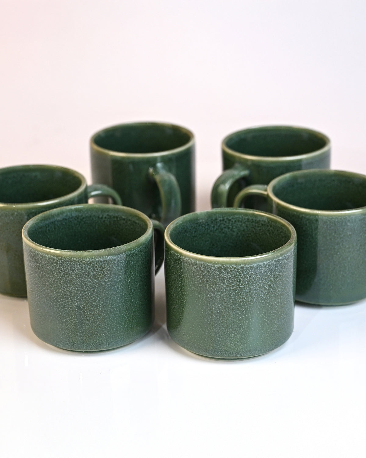 Forest Green New Bone China Tea Cups Set of 6