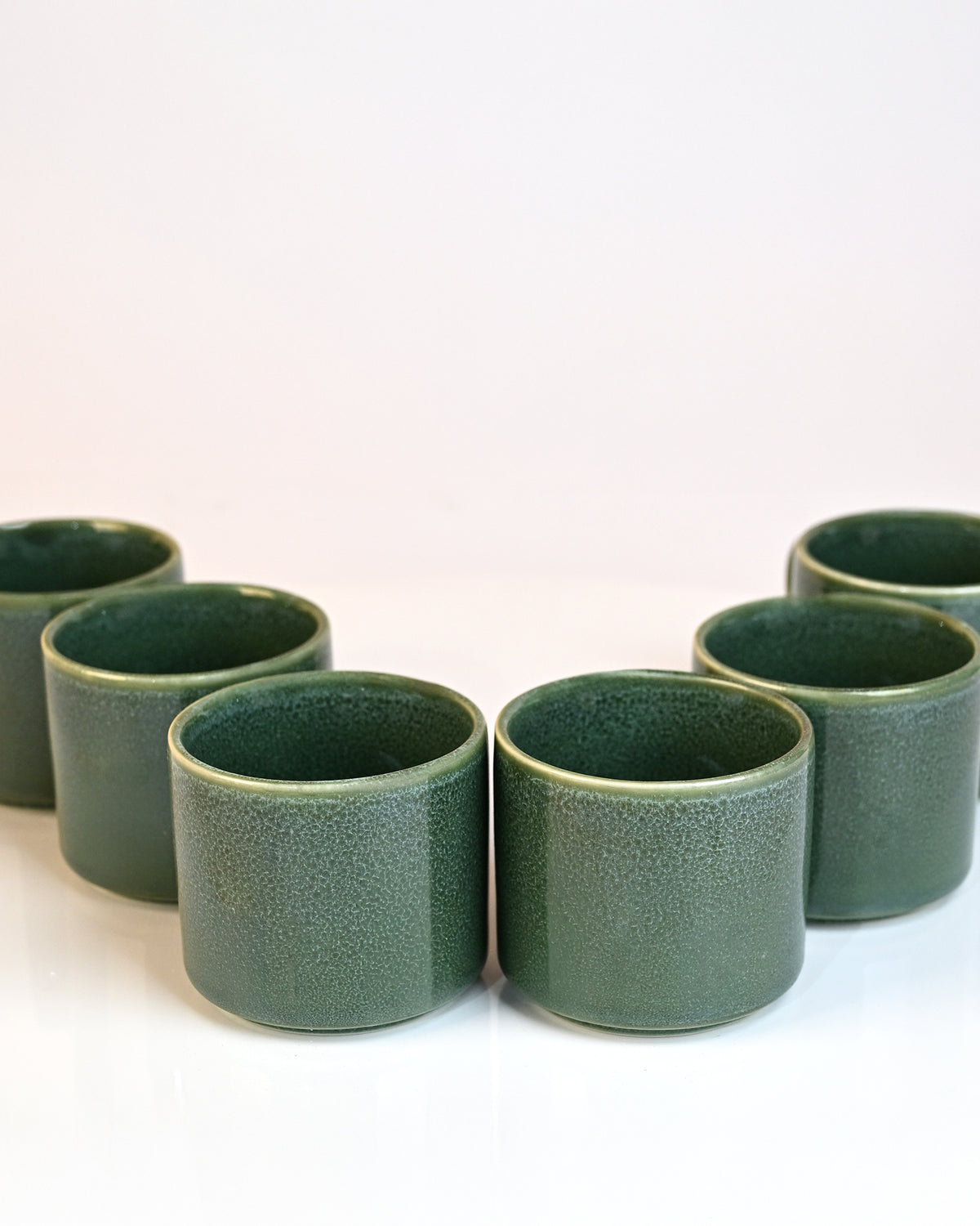 Forest Green New Bone China Tea Cups Set of 6