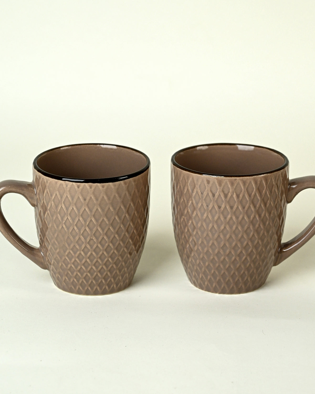 Earthy Brown Patterned Ceramic Cup