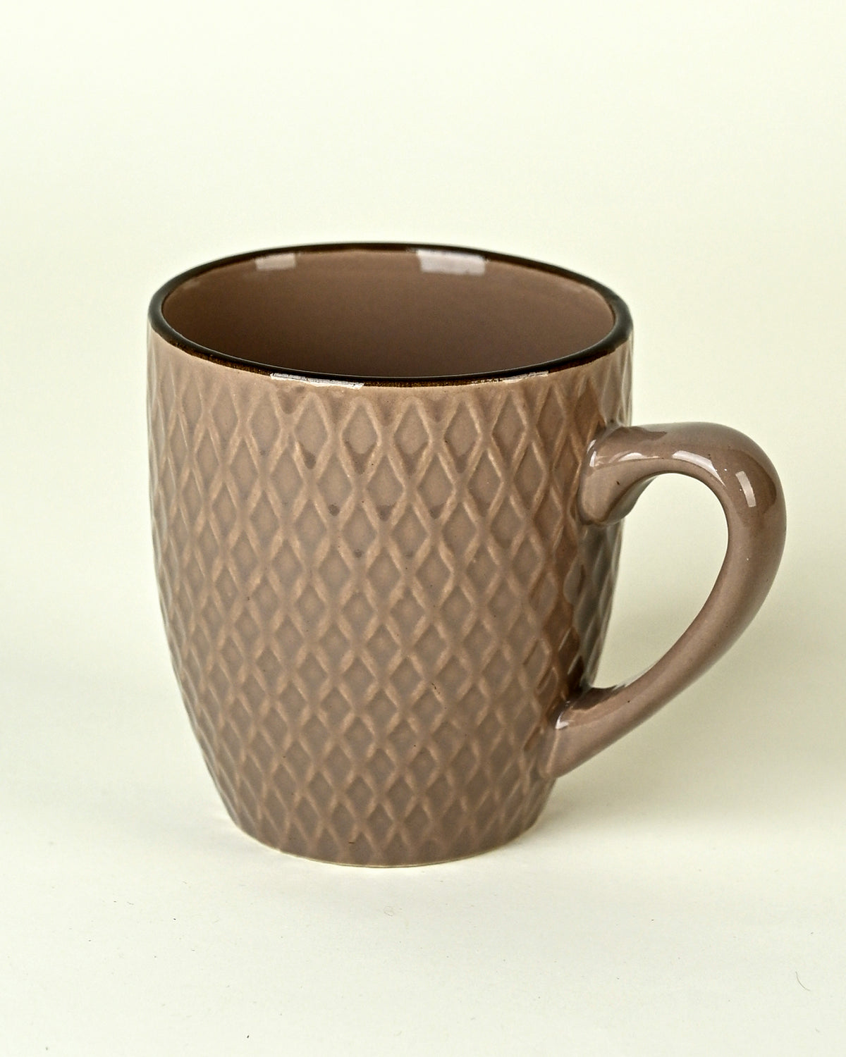 Earthy Brown Patterned Ceramic Cup
