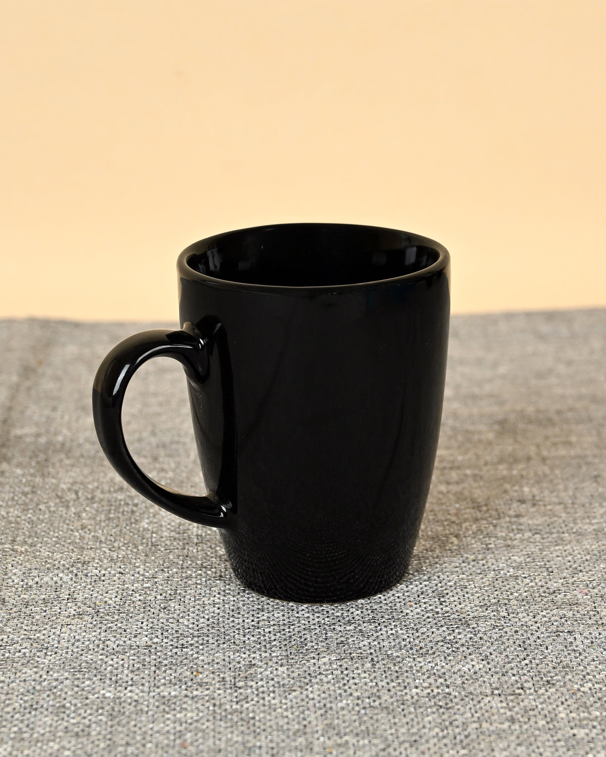 Luxe Black Ceramic Mug Front View – Kairaus