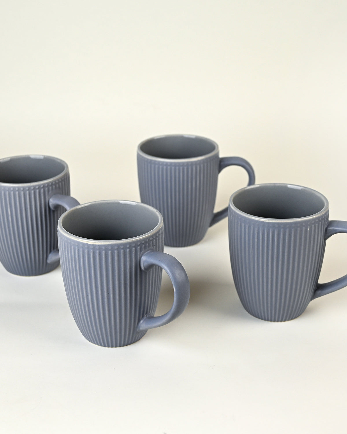 Slate Blue Ceramic Coffee Mug Set of 4