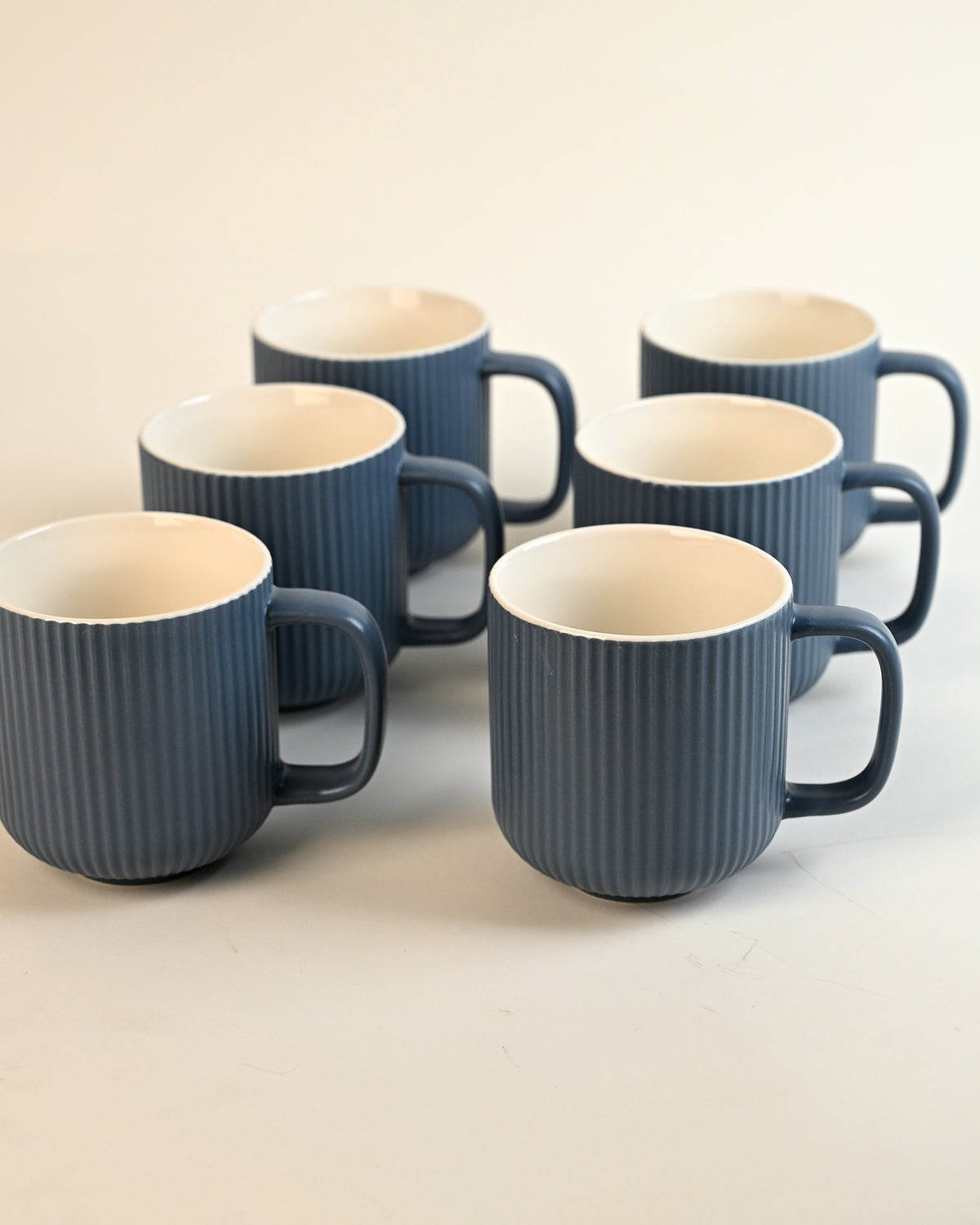 Oceanic Ribbed New Bone China Coffee Mug