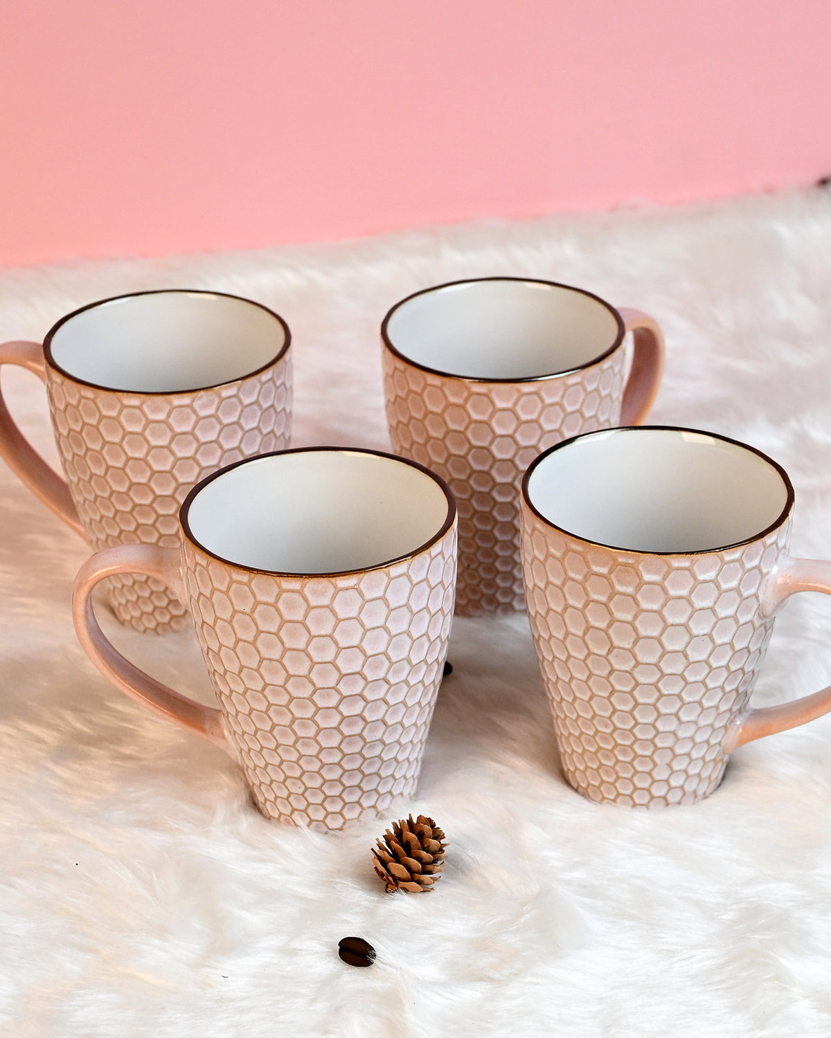 Nexus Unique New Bone China Coffee Mugs Set of 4