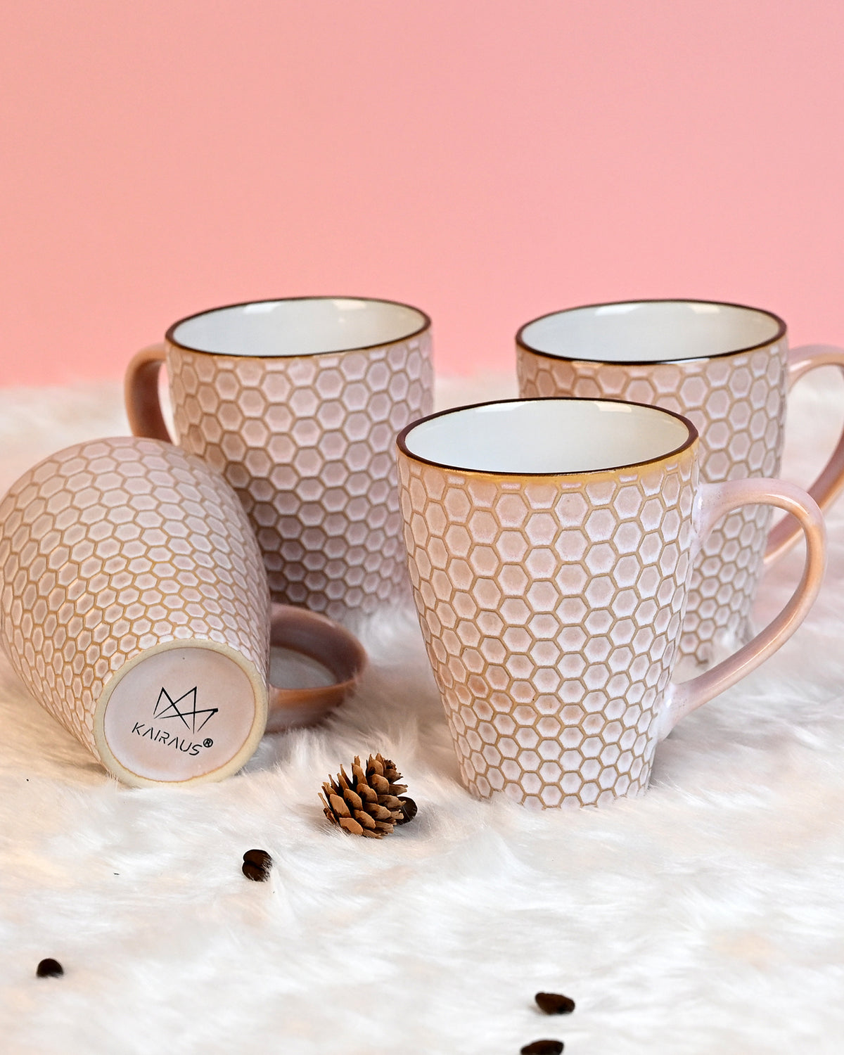 Nexus Unique New Bone China Coffee Mugs Set of 4