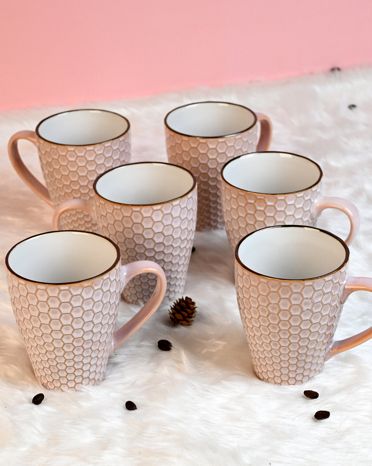 Nexus Unique New Bone China Coffee Mugs Set of 6